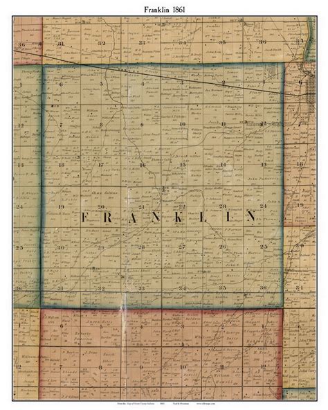 Franklin 1861 Old Town Map With Homeowner Names Indiana - Etsy