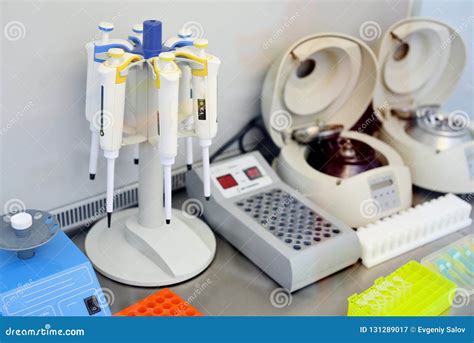 Laboratory Equipment for DNA Testing and Blood Analysis Stock Image ...