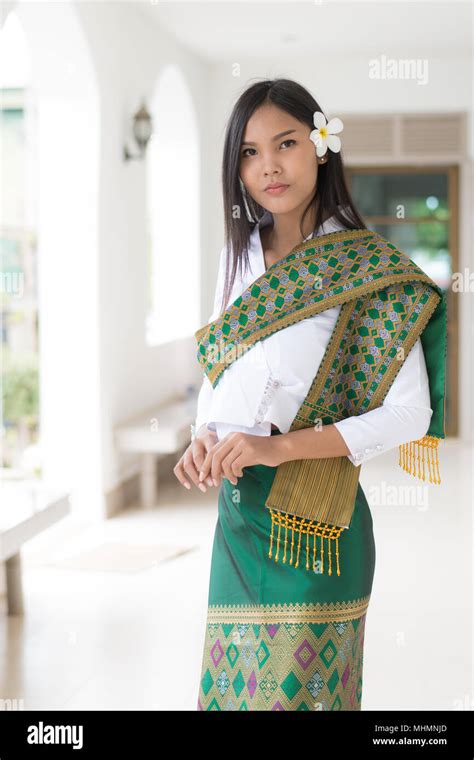 Beautiful Laos girl in Laos costume ,Asian woman wearing traditional ...