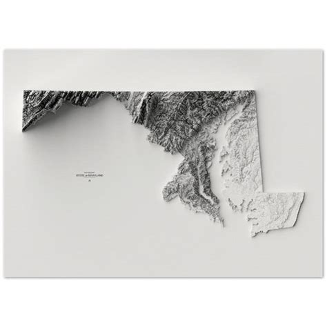 Maryland Elevation Map - Etsy