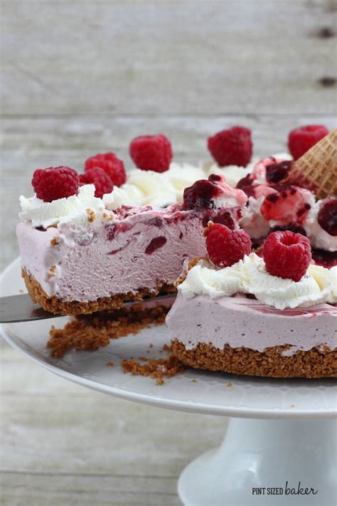 Raspberry Ice Cream Pie with an Ice Cream Cone Crust • Pint Sized Baker