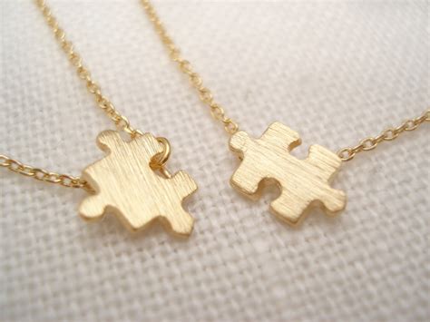 Puzzle necklaces...Two matching puzzles minimalist everyday | Etsy