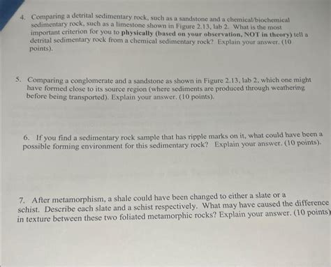 Solved 4. Comparing a detrital sedimentary rock, such as a | Chegg.com