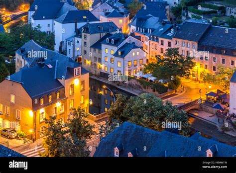 Luxembourg City night Stock Photo - Alamy