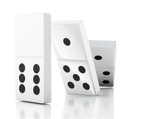 Premium Photo | 3d domino tiles falling in a row