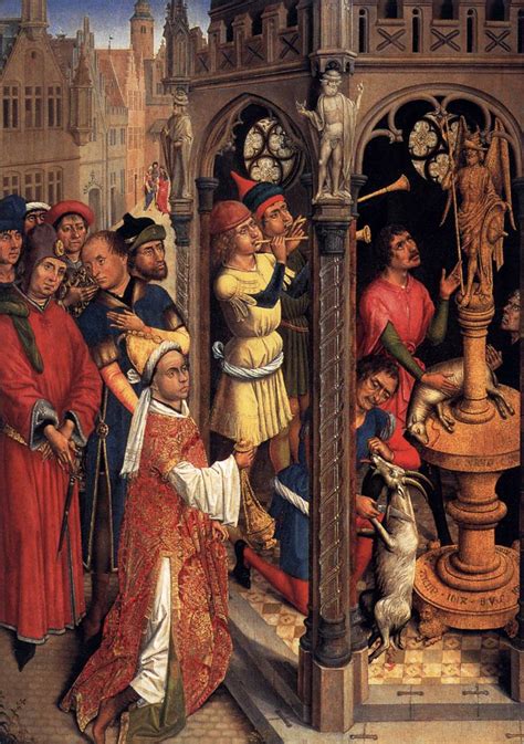 St Augustine Sacrificing to a Manichaean Idol 1480 Painting | Flemish Unknown Master Oil Paintings