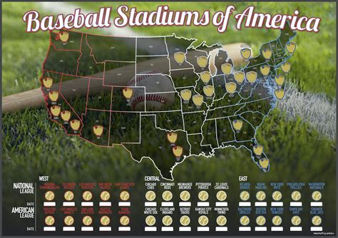 Buy Baseball Stadiums of America Scratch Off | Lists National & Major League Teams | MLB ...