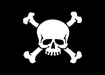 Pirate Flag Clip Art-Jolly Roger Skull and Bones Flag