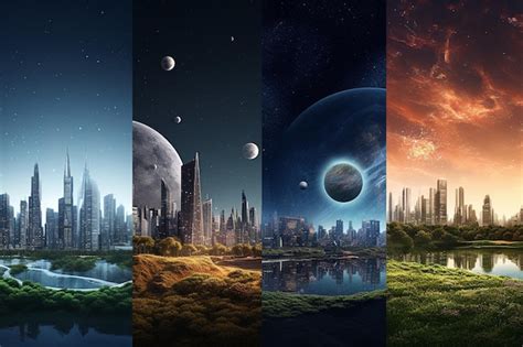 Premium Photo | Conceptual images of terraformed cities on other ...