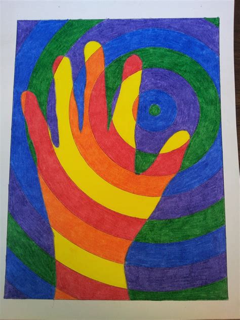 Level 1 Art – Warm Hands | Color art lessons, Colorful art projects, Art lessons