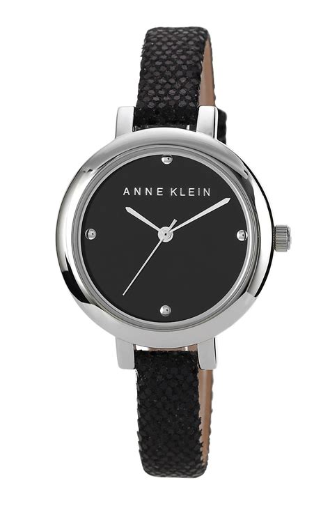 Anne Klein Round Leather Strap Watch, 36mm | Nordstrom