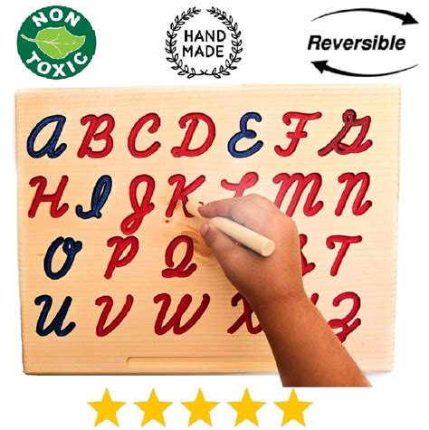 Buy Montessori Uppercase / Lowercase Cursive Alphabet | Cursive ABC Letters Tracing Board with ...