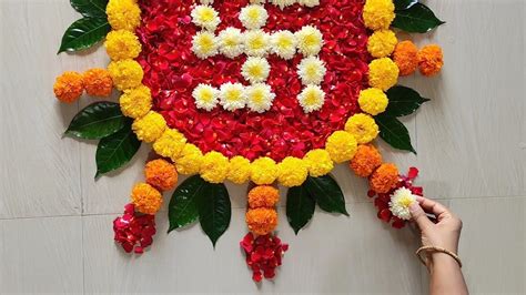 Easy Flower Rangoli Designs For Diwali | Best Flower Site