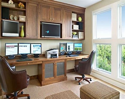 Incredible Dual Desk Home Office With New Ideas | Home decorating Ideas