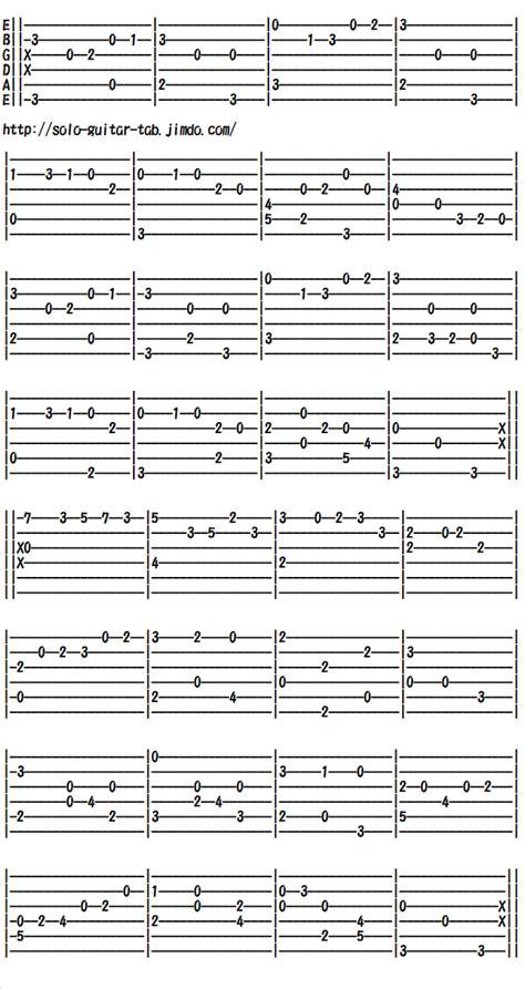 Beginner Classical Guitar Tabs