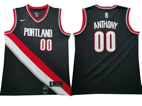 ECseller Official--Mens Nba Portland Trail Blazers #00 Carmelo Anthony Black Nike Swingman Jersey