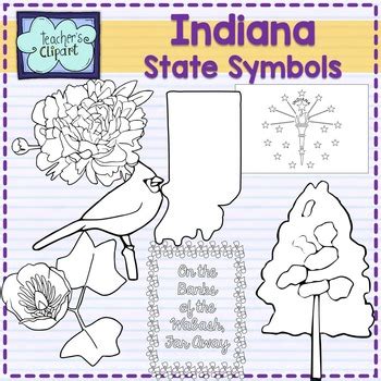 Indiana state symbols clipart by Teacher's Clipart | TpT