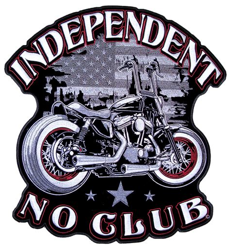 Mens Independent No Club Motorcycle Patriotic Biker Patch – Quality Biker Patches