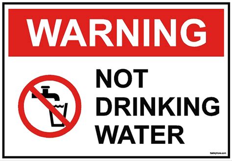 Not Drinking Water Sign - SafetyKore