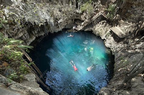 Yucatan Peninsula sinkhole - Stock Image - C029/7309 - Science Photo Library