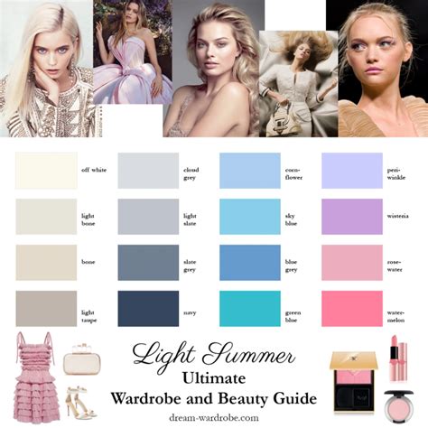 Light Summer Color Palette and Wardrobe Guide – Dream Wardrobe Summer Color Palettes, Soft ...