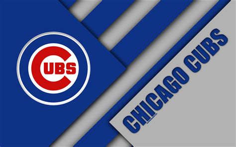 Download wallpapers Chicago Cubs, MLB, 4k, gray blue abstraction, logo ...