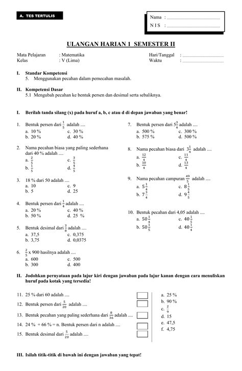 Soal Pembagian Pecahan Desimal Kelas 5