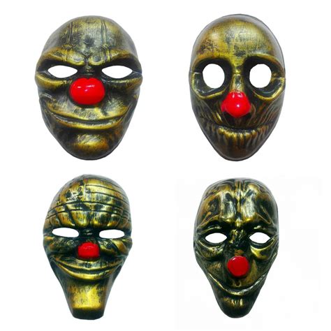 CS GO Gold 4pcs Payday 2 Masks Dallas/Wolf/Chains/Hoxton cosplay halloween horror clown mask ...