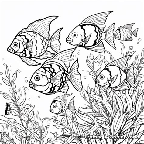 School Of Fish Coloring Pages - Free & Printable!