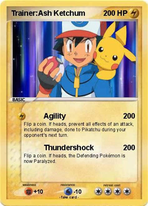 Pokémon Trainer Ash Ketchum 1 1 - Agility - My Pokemon Card