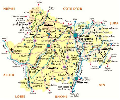 CARTE DEPARTEMENT SAONE-ET-LOIRE : département Saone-et-Loire et codes ...