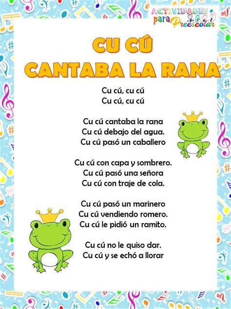 Canciones de Actividades paa Preescolar (12) | Letras de canciones ...