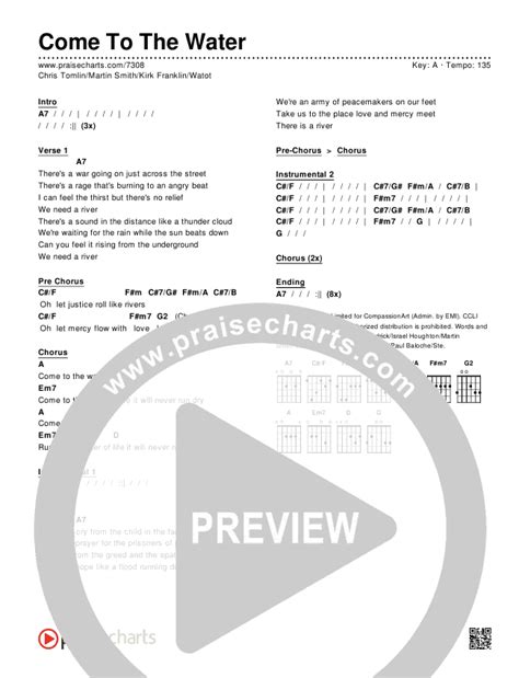 Come To The Water Chords PDF (Chris Tomlin / Martin Smith / Kirk ...