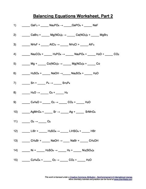 49 Balancing Chemical Equations Worksheets [with Answers]