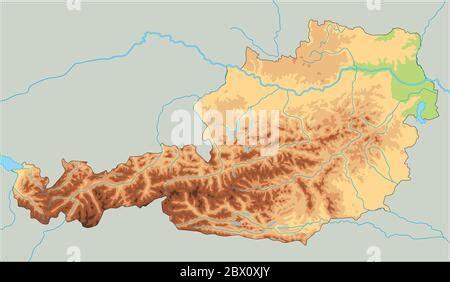 High detailed Austria physical map with labeling Stock Vector Image & Art - Alamy