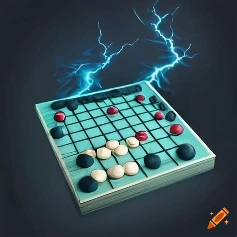 Reversi board game with lightning background on Craiyon
