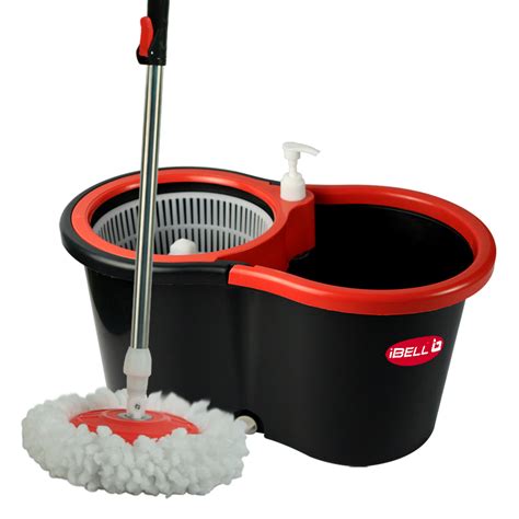 Ibell fl 2650p 360 floor mop easy cleaning spin mop with 2 microfiber super absorbent refill 180 ...