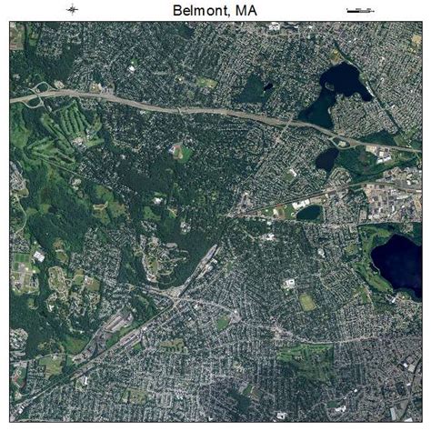 Aerial Photography Map of Belmont, MA Massachusetts