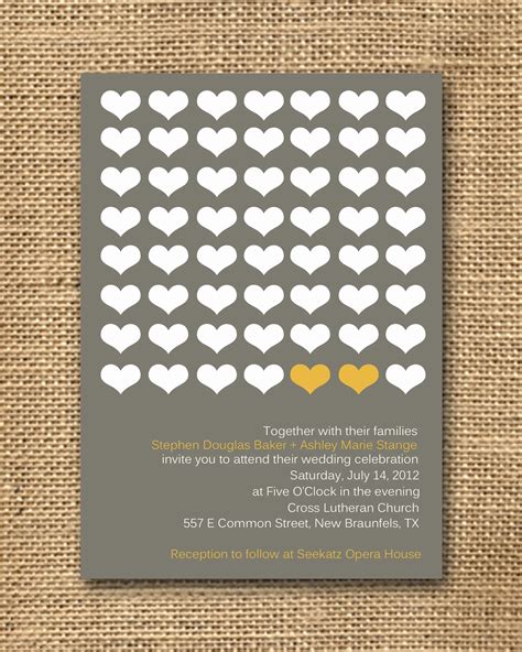 Two Hearts Wedding Invitation