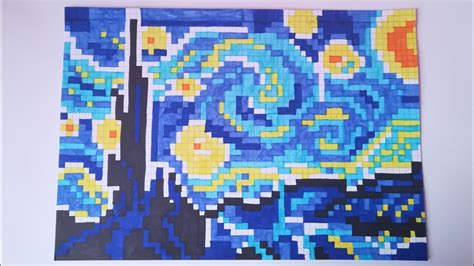 Pixel Art Starry Night - Van Gogh - YouTube