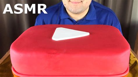 ASMR 5 KG YouTube Play Button Cake *Thanks for 100K Subs!!!* (Eating ...