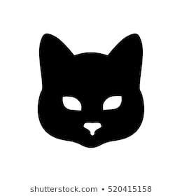 cat head silhouette Images, Stock Photos & Vectors | Shutterstock | Cat face drawing, Animal ...