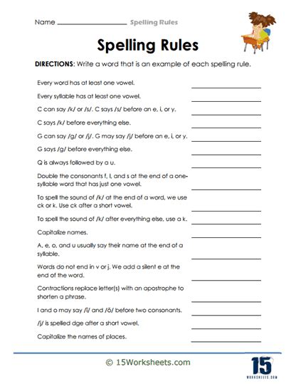 Spelling Rules Worksheets - 15 Worksheets.com - Worksheets Library