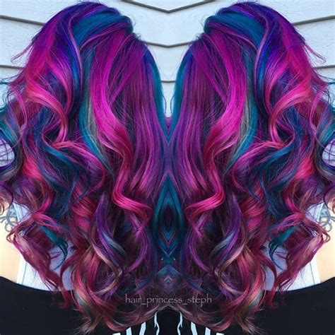 Beautiful fuchsia pink and blue mermaid hair by Stephanie Lawrence fuchsia hair color pink hair ...