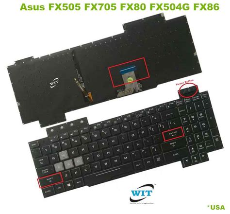 Gaming Laptop Keyboard for Asus TUF Gaming FX505 FX705 FX80 FX504G ...