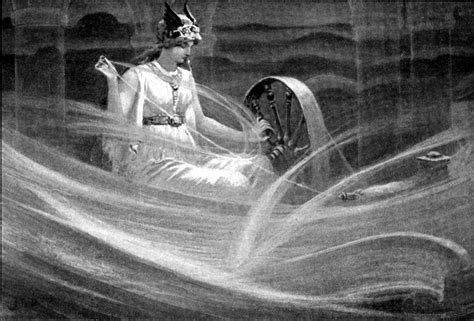 Frigga Spinning the Clouds Public Domain Clip Art Photos and Images