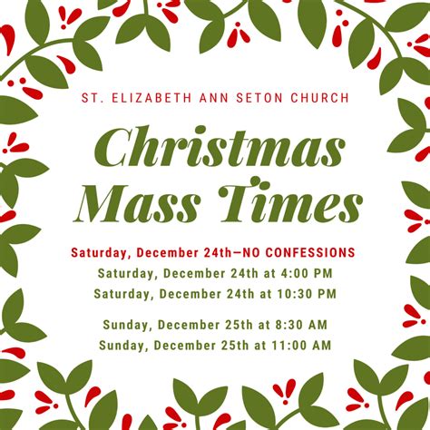 Christmas-Mass-Times | St. Elizabeth Ann Seton