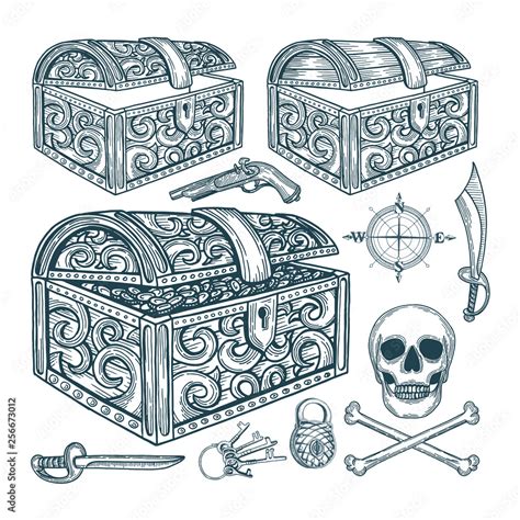 Pirate Treasure Chest Drawing