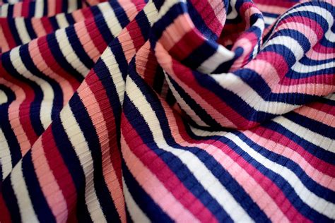 Stripe Stretch Jersey Knit Fabric by the Metre Pink Stripe | Etsy