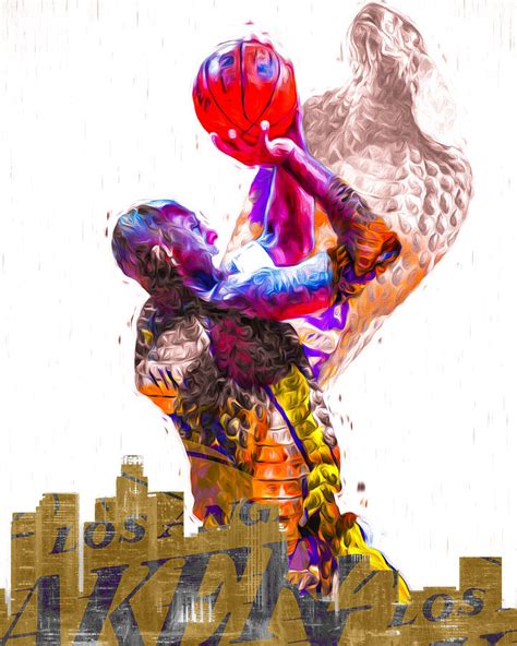 Kobe Bryant Los Angeles Lakers Digital Painting Snake 1 Photograph by ...